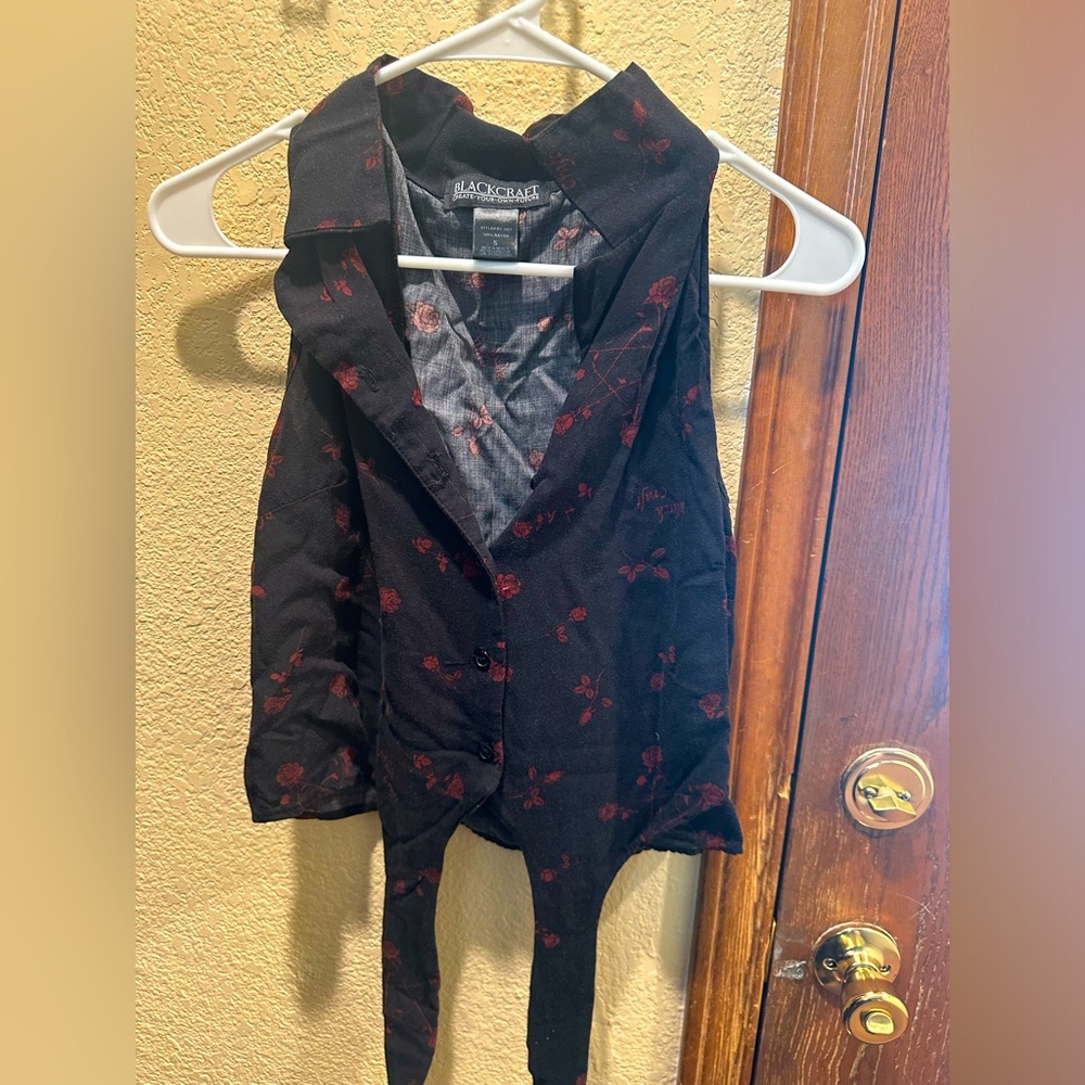 Blackcraft Cult Flower Tie Top/Blouse